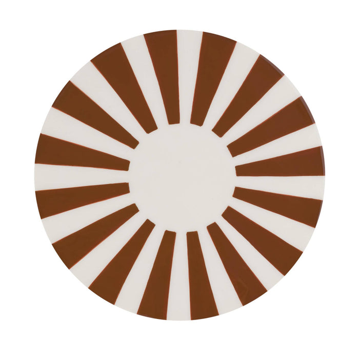 sweeek - Bijzettafel, nachtkastje van gestreept geëmailleerd staal Ø35