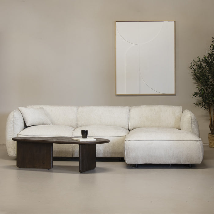 Giga Meubel - Chaise Longue Bank Beige Stof - 3-zits Rechts - Lyon