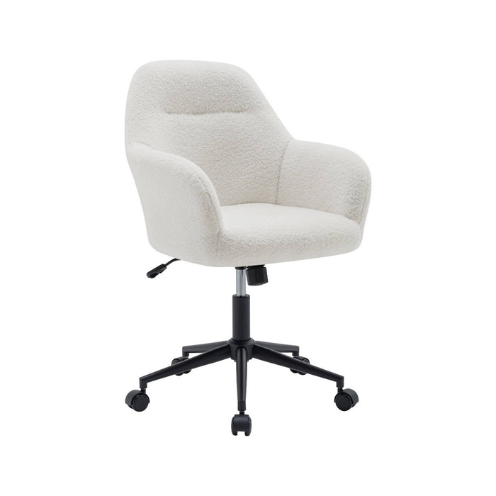 sweeek - Bureaustoel op wieltjes, verstelbaar, bouclé en metaal