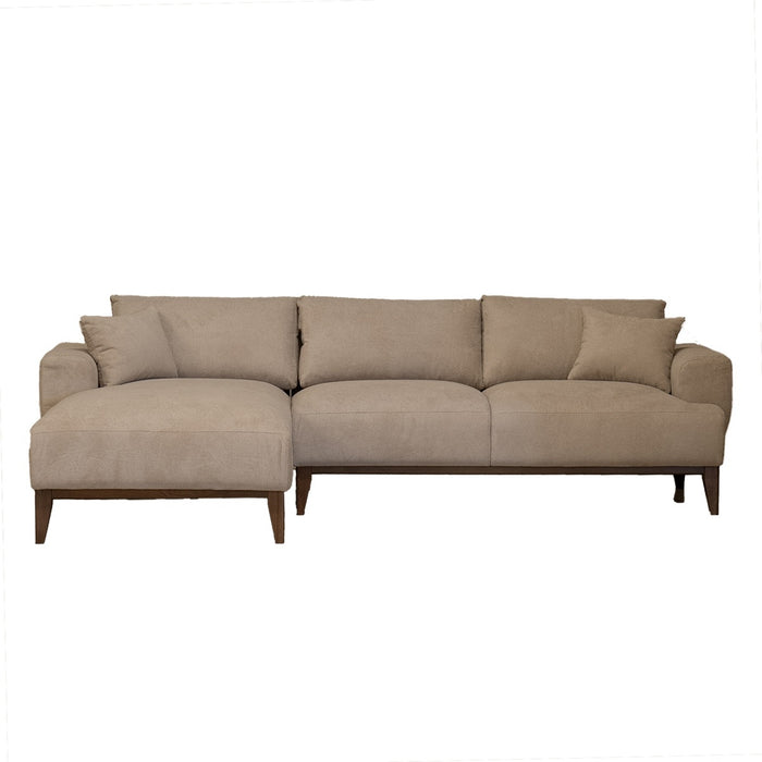 Giga Meubel - Chaise Longue Bank Taupe Stof - 3-zits Links - Bordeaux