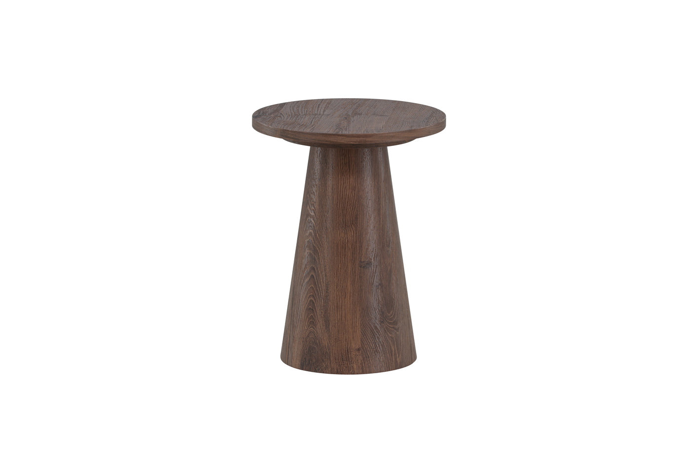 Fjôrd - Bijzettafel Rond - Donkerbruin MDF - 35x35x45cm - Lanzo