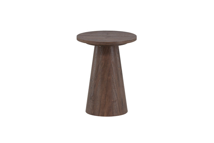 Fjôrd - Bijzettafel Rond - Donkerbruin MDF - 35x35x45cm - Lanzo