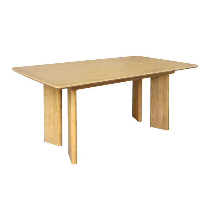 sweeek - Uitschuifbare rechthoekige eettafel rubberhout en eikenfineer