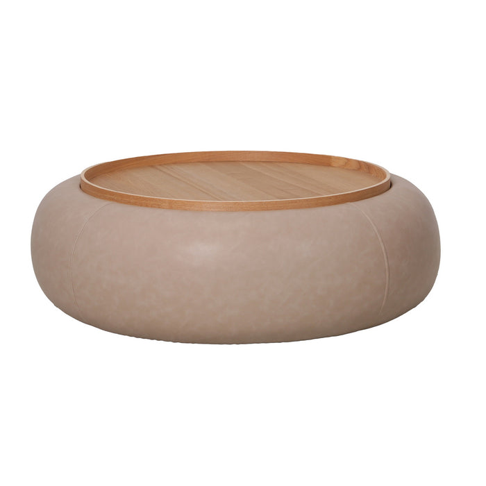 DÉJA Living - Salontafel Taupe|Naturel - Ø102x102x35cm - Draby