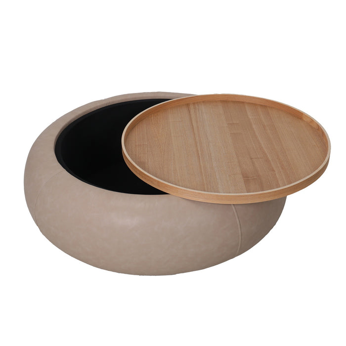 DÉJA Living - Salontafel Taupe|Naturel - Ø102x102x35cm - Draby