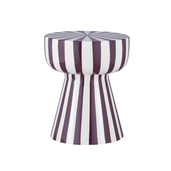 sweeek - Bijzettafel, nachtkastje, geëmailleerd staal gestreept