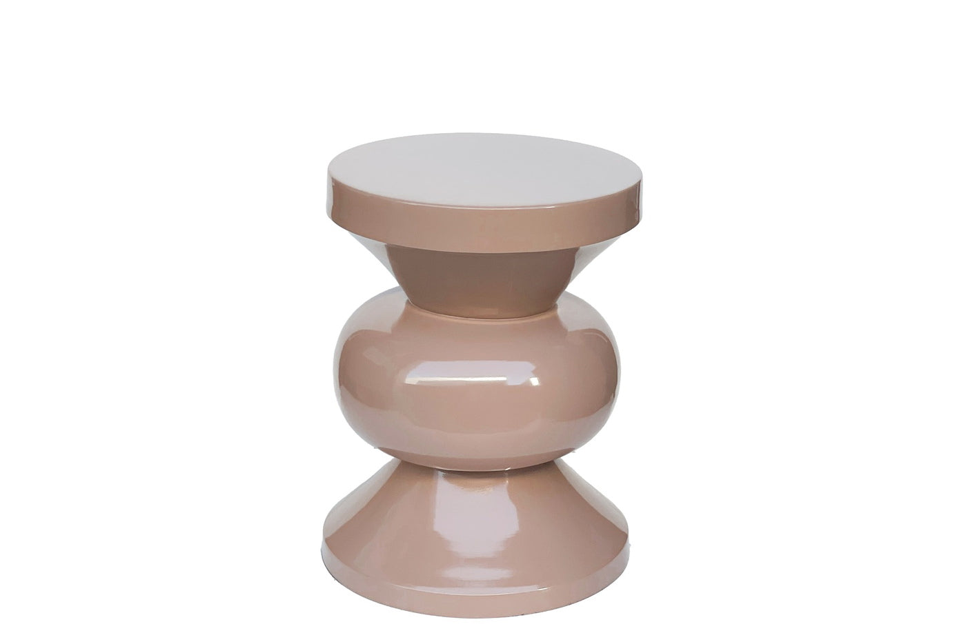 Livingfurn - Bijzettafel Rond - Roze Staal - 36x36x47cm - Brix