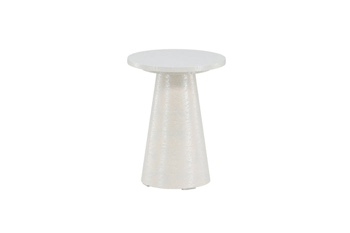 Fjôrd - Bijzettafel Rond - Wit Glossy MDF - 35x35x45cm - Lanzo