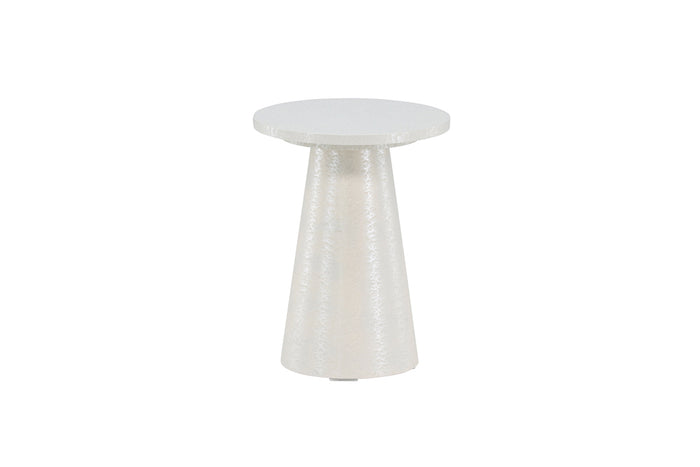 Fjôrd - Bijzettafel Rond - Wit Glossy MDF - 35x35x45cm - Lanzo