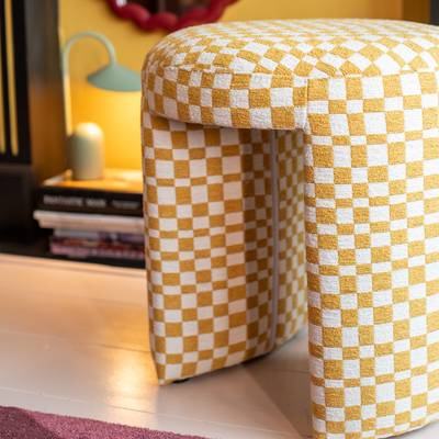 WOOOD Charlie Kruk - Polyester - Ruitjes - Geel