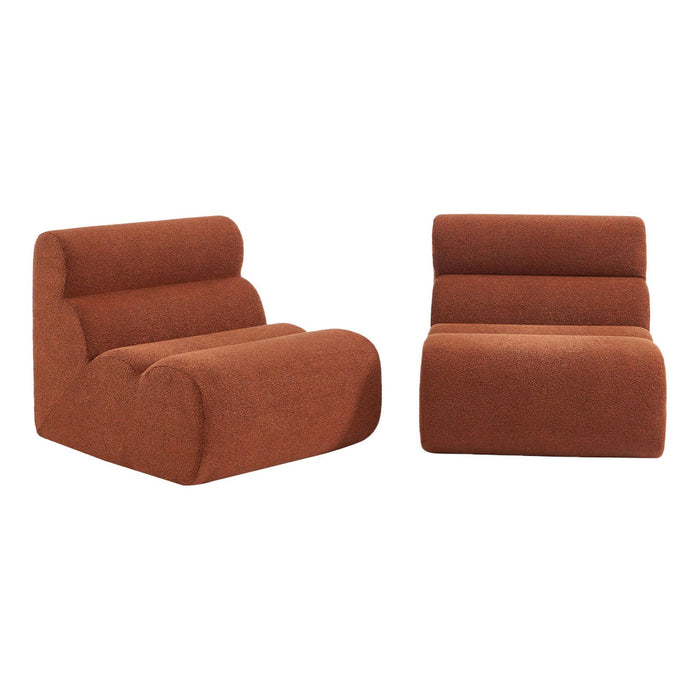 sweeek - Stoffen fauteuils getextureerde bouclé 1 zitplaats (set van
