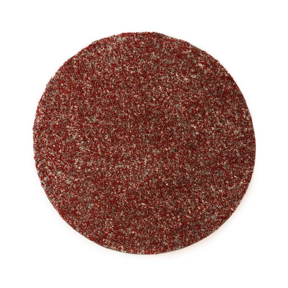 Tapeso Rond hoogpolig vloerkleed - Blend rood|grijs - 160 cm