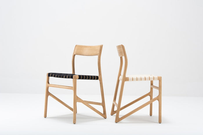 Gazzda Fawn Chair Houten Eetkamerstoel Whitewash - Cotton Black