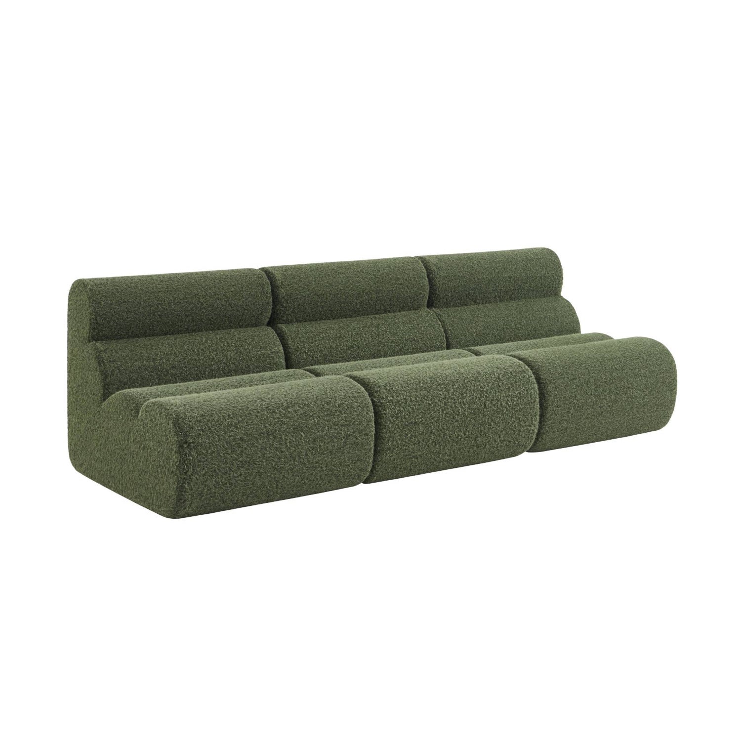 sweeek - Stoffen fauteuils effect alpaca 1 zitplaats (set van 3)
