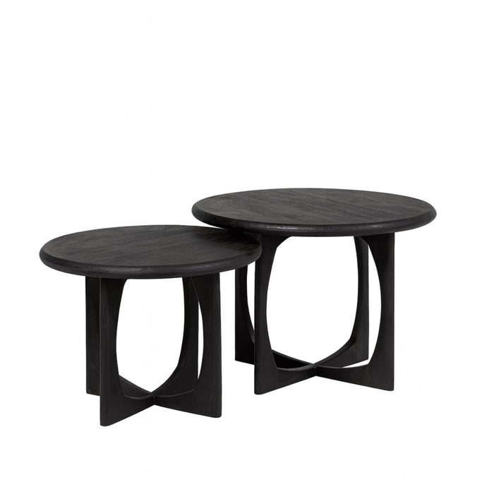 StarFurn - Salontafel Rond Zwart Hout - 70x70x50cm - Milou