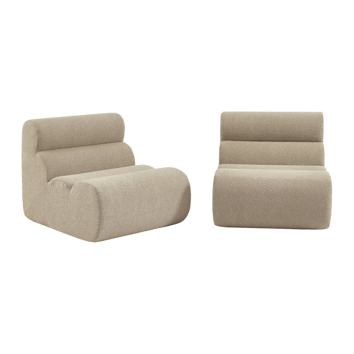 sweeek - Stoffen fauteuils getextureerde bouclé 1 zitplaats (set van