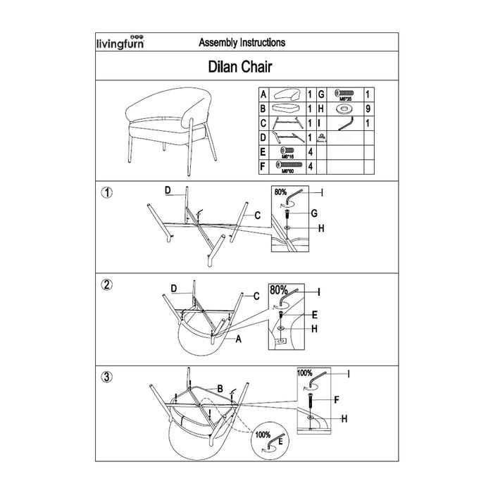 Livingfurn Fauteuil Dilan Venga Hazel