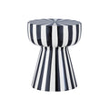 sweeek - Bijzettafel, nachtkastje, geëmailleerd staal gestreept