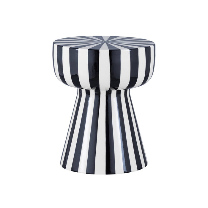 sweeek - Bijzettafel, nachtkastje, geëmailleerd staal gestreept