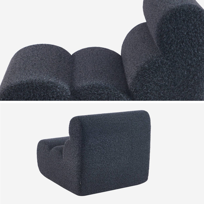 sweeek - Stoffen fauteuils effect alpaca 1 zitplaats (set van 3)