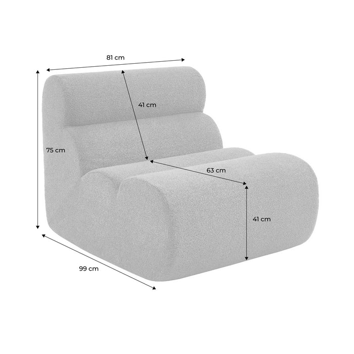 sweeek - Stoffen fauteuils effect alpaca 1 zitplaats (set van 3)