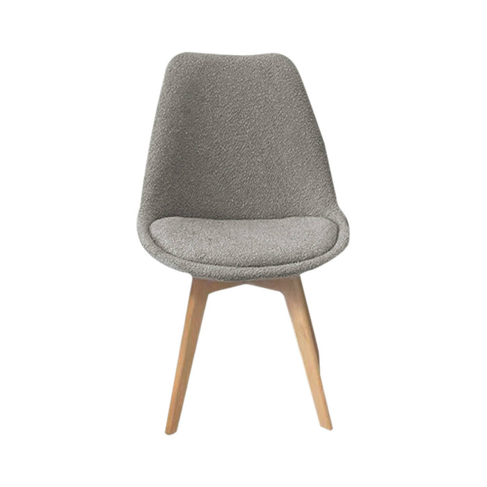 sweeek - Getextureerde bouclé Scandinavische stoelen met beukenhouten