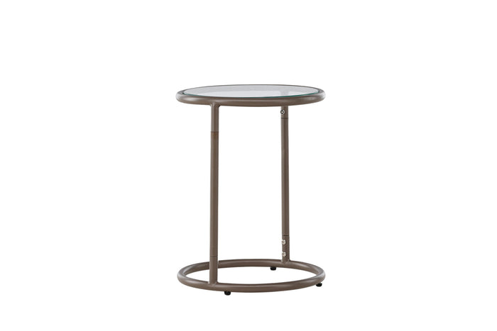 Fjôrd - Bijzettafel Rond - Bruin Glas - 35cm - Stavanger