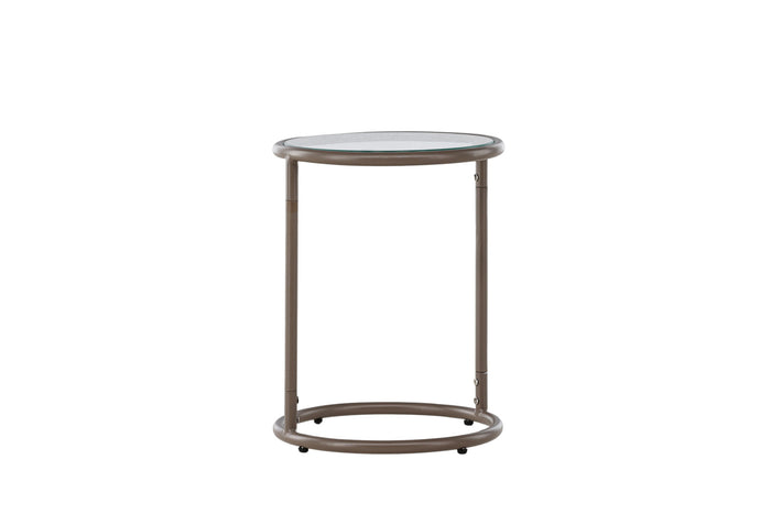 Fjôrd - Bijzettafel Rond - Bruin Glas - 35cm - Stavanger