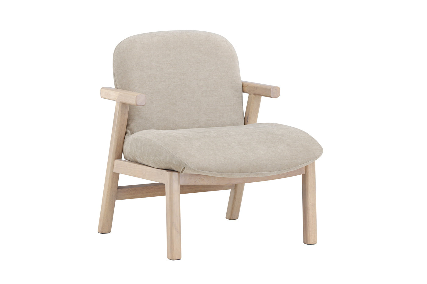 Fjôrd - Fauteuil Beige|Whitewash Stof - 67x74x77cm - Rile