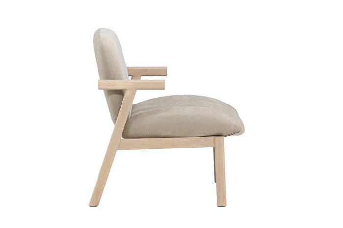 Fjôrd - Fauteuil Beige|Whitewash Stof - 67x74x77cm - Rile