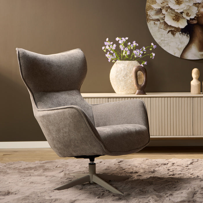 StarFurn - Fauteuil Taupe Stof - Draaibaar - Julia
