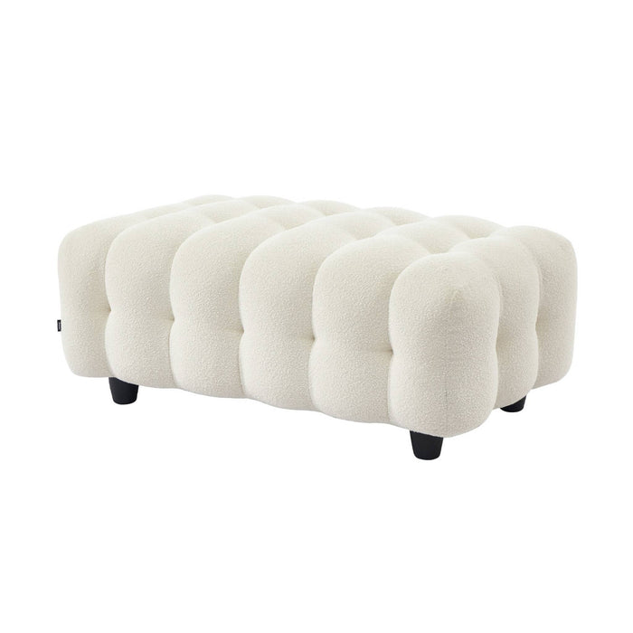 sweeek - Poef, bouclé voetenbankje voor 3-zits hoekbank Leon