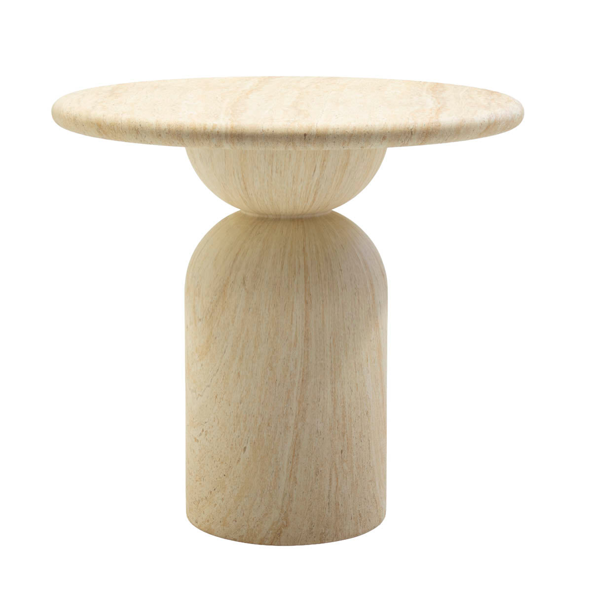 DÉJA Living - Eettafel Rond - Travertin Eco Composiet - 80cm - Djurö