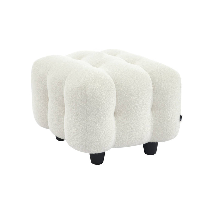 sweeek - Poef, bouclé voetenbankje voor 2-zitsbank Leon