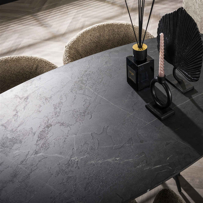 Giga Meubel - Bartafel Keramieklook - 140x75x92cm - Deens Ovaal