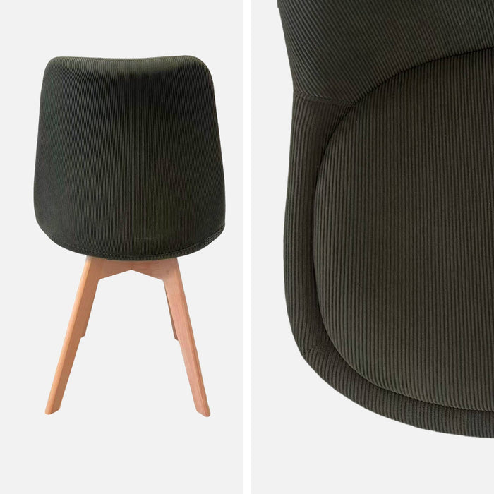 sweeek - Corduroy Scandinavische stoelen met beukenhouten poten (set