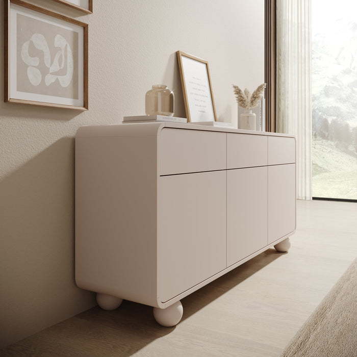 Meubella - Anobo - Dressoir - Beige - 160x39x75 cm