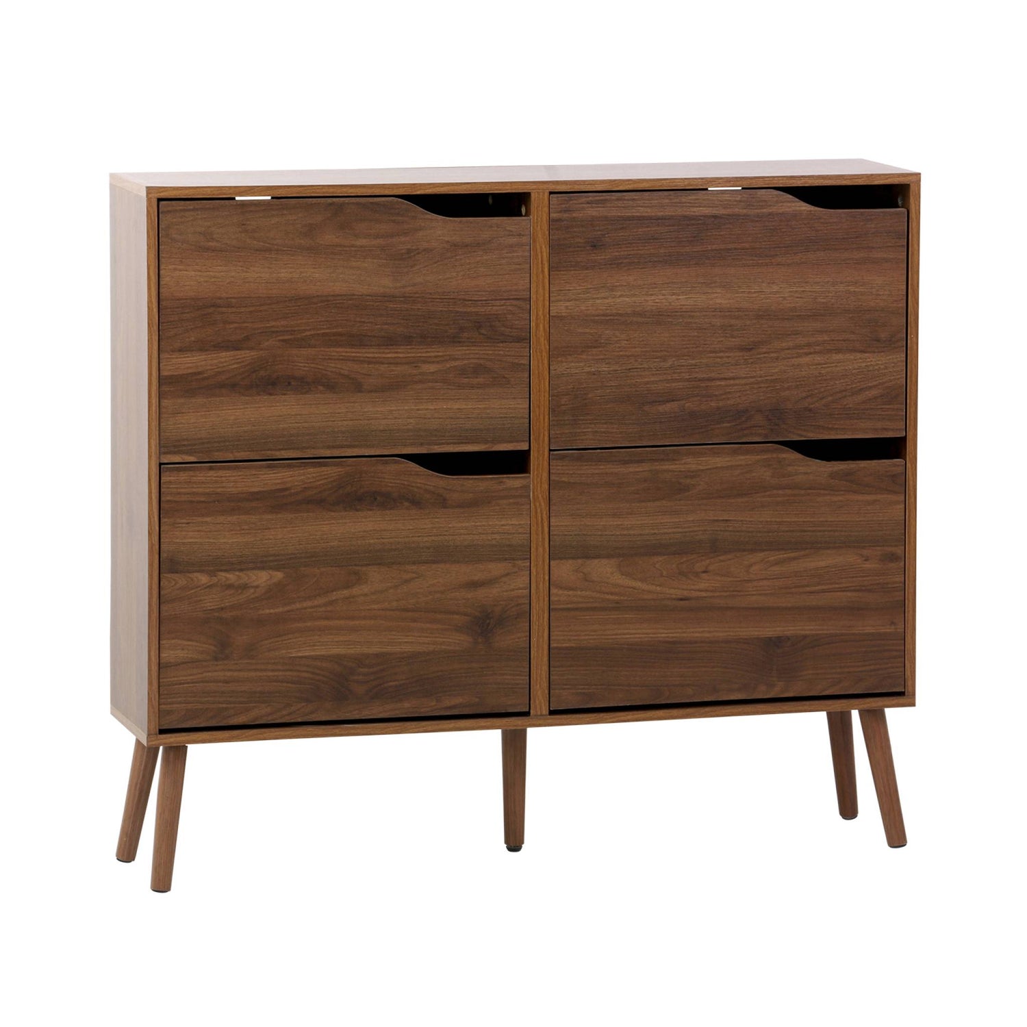 sweeek - Schoenenkast houteffect 4 lades voor 16 paar schoenen