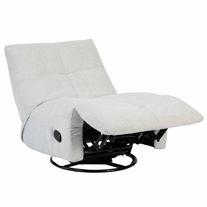 StarFurn - Fauteuil Lichtgrijs Stof - Draaibaar & Relaxfunctie - Lazy