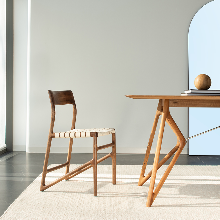 Gazzda Fawn Chair Houten Eetkamerstoel Whitewash - Cotton White