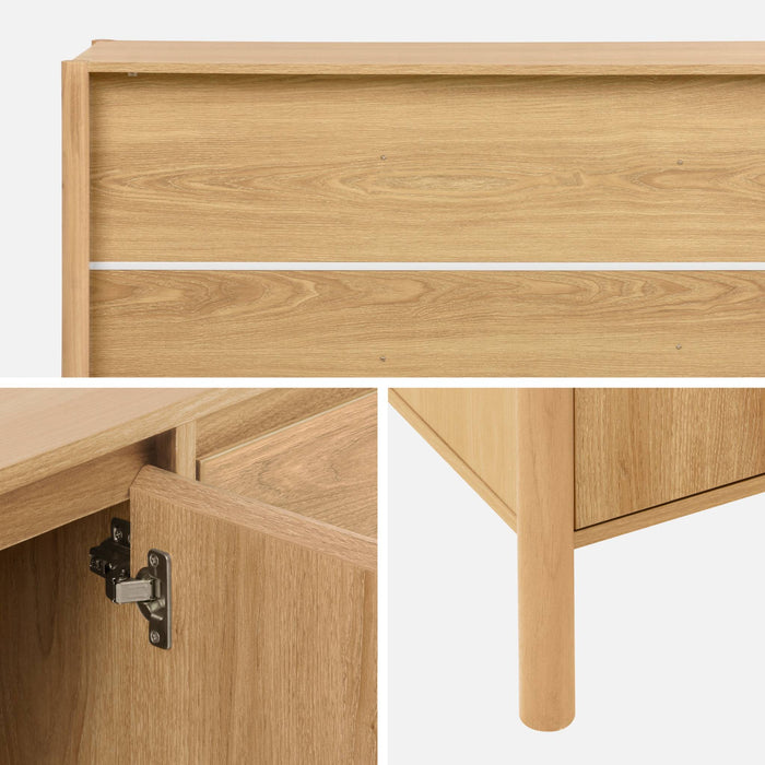 sweeek - Dressoir houteffect 3 deuren 140cm