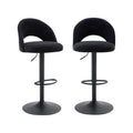 sweeek - Verstelbare stoffen barstoel met zwarte metalen basis (set