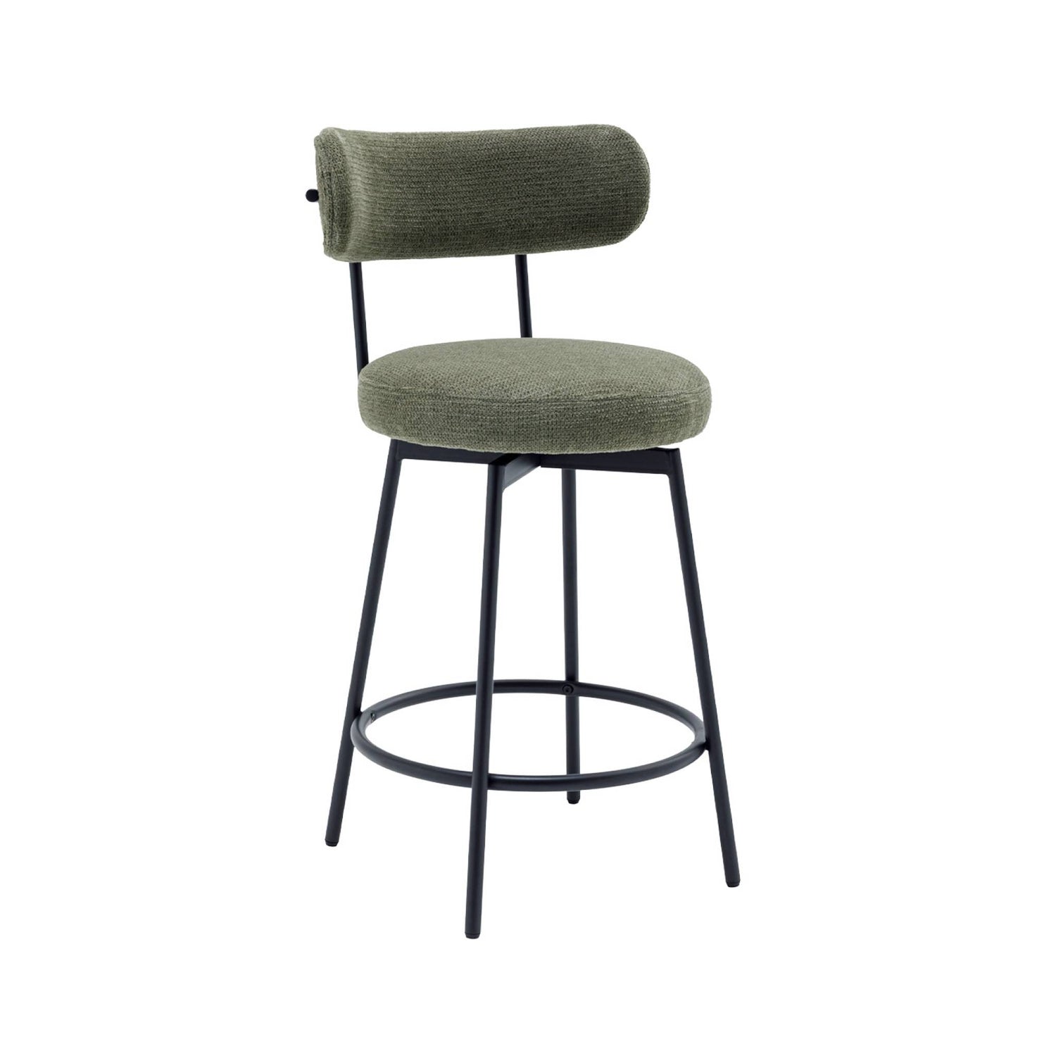 sweeek - Barstoel draaibare zitting metaal en stof (set van 2)