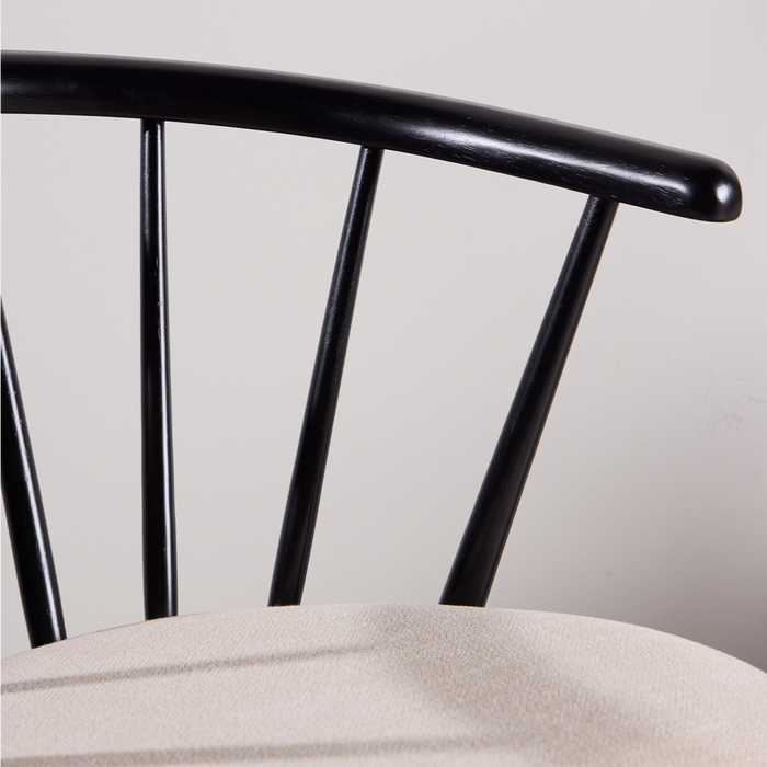 Nest living Paco Houten Eetkamerstoel Vast Zitkussen - Zwart