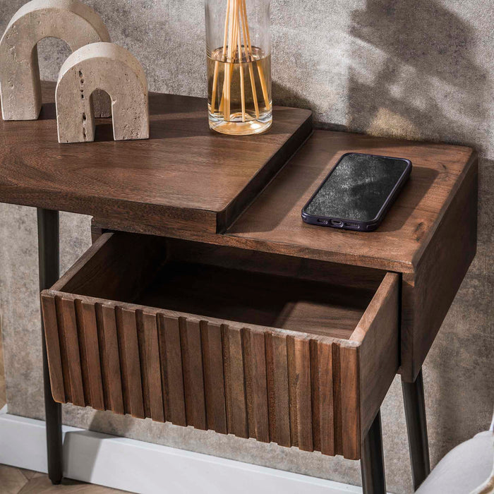 Giga Meubel - Nachtkastje Bruin Hout - 60x30x61cm - Carve Links