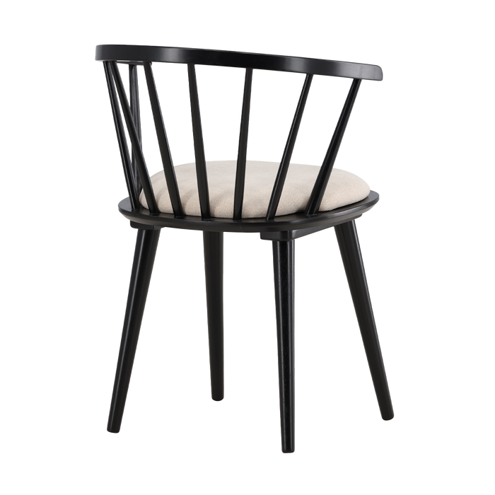 Nest living Paco Houten Eetkamerstoel Vast Zitkussen - Zwart