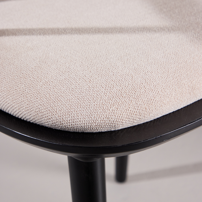 Nest living Paco Houten Eetkamerstoel Vast Zitkussen - Zwart