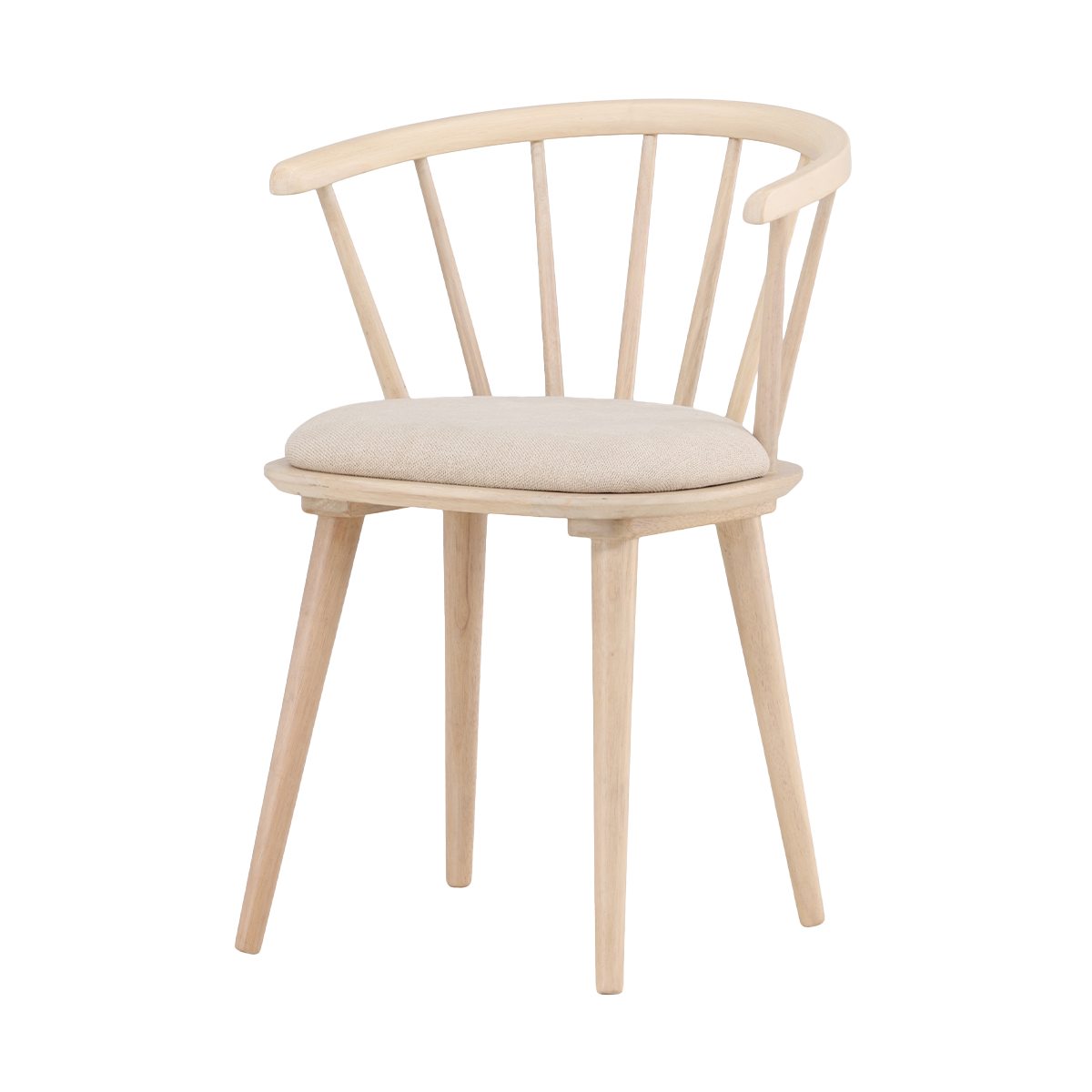 Nest living Paco Houten Eetkamerstoel Vast Zitkussen - whitewash