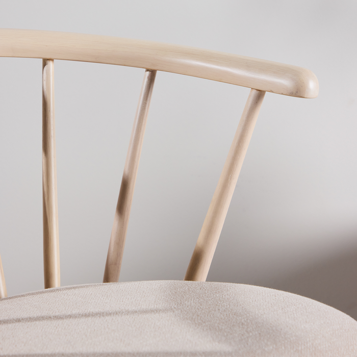 Nest living Paco Houten Eetkamerstoel Vast Zitkussen - whitewash