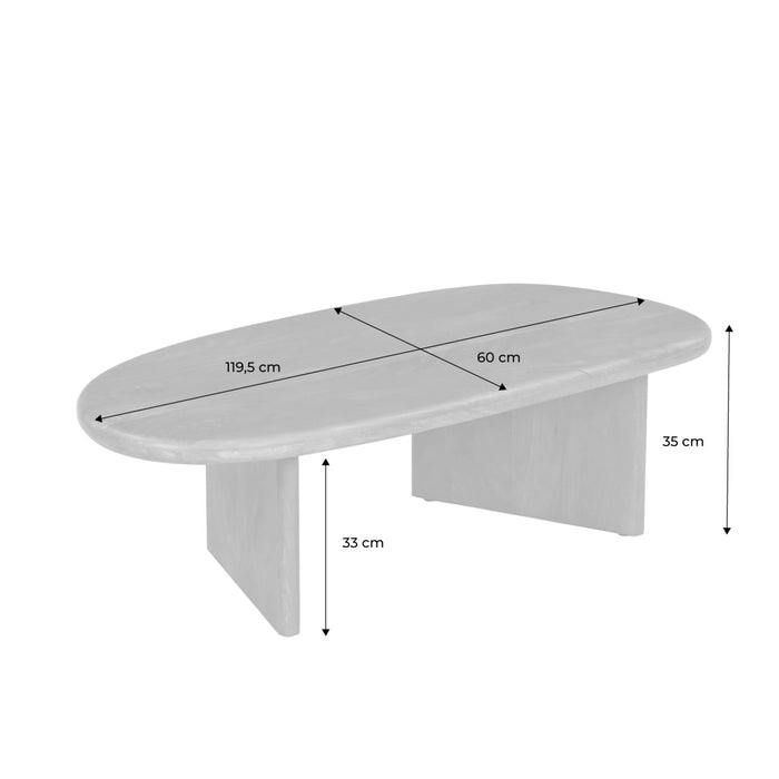 sweeek - Ovale salontafel van mangohout